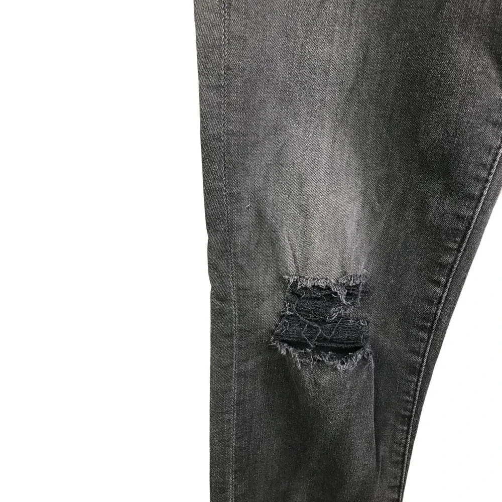 AG Adriano Goldschmied Women's Skinny Jeans Black Denim Distressed Rip Denim 26R